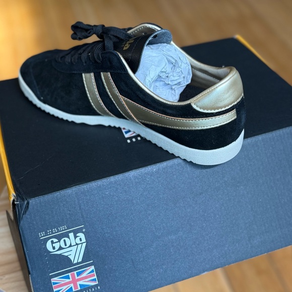 Gola Bullet Pearl Womens Casual Trainers in Black and Gold - Picture 4 of 6